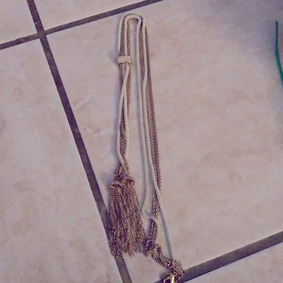 Cream, Gold, and sparkle necklace - Picture 1 of 3